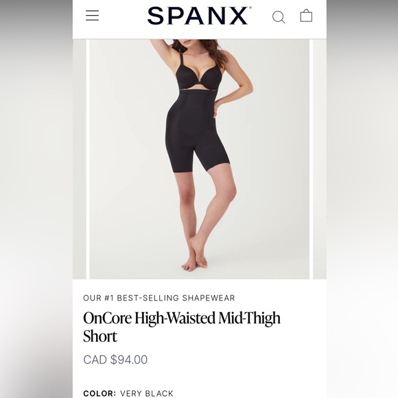 High waisted mid thigh Spanx size small - Picture 2 of 5